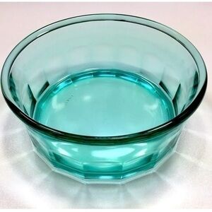 Vintage Arcoroc France Glass Bowl Teal Aqua